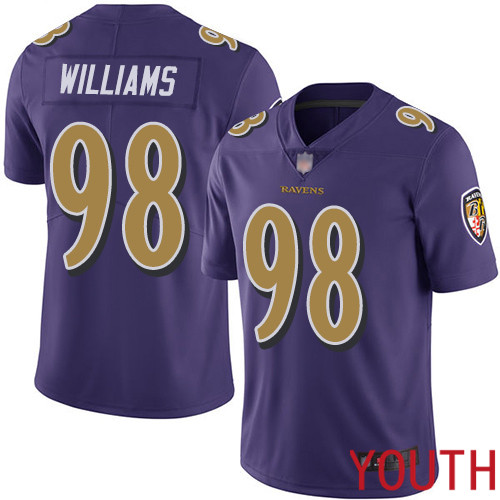 Baltimore Ravens Limited Purple Youth Brandon Williams Jersey NFL Football 98 Rush Vapor Untouchable